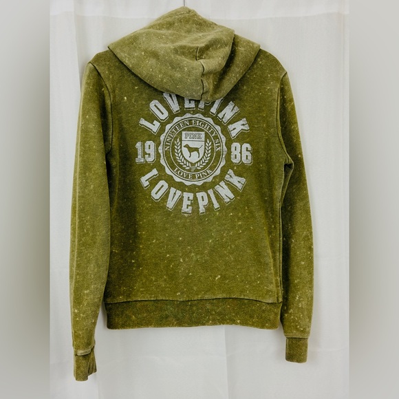 Victoria’s Secret - PINK CLASSIC FULL ZIP FRONT HOODIE IN Green Heritage… - Picture 6 of 7